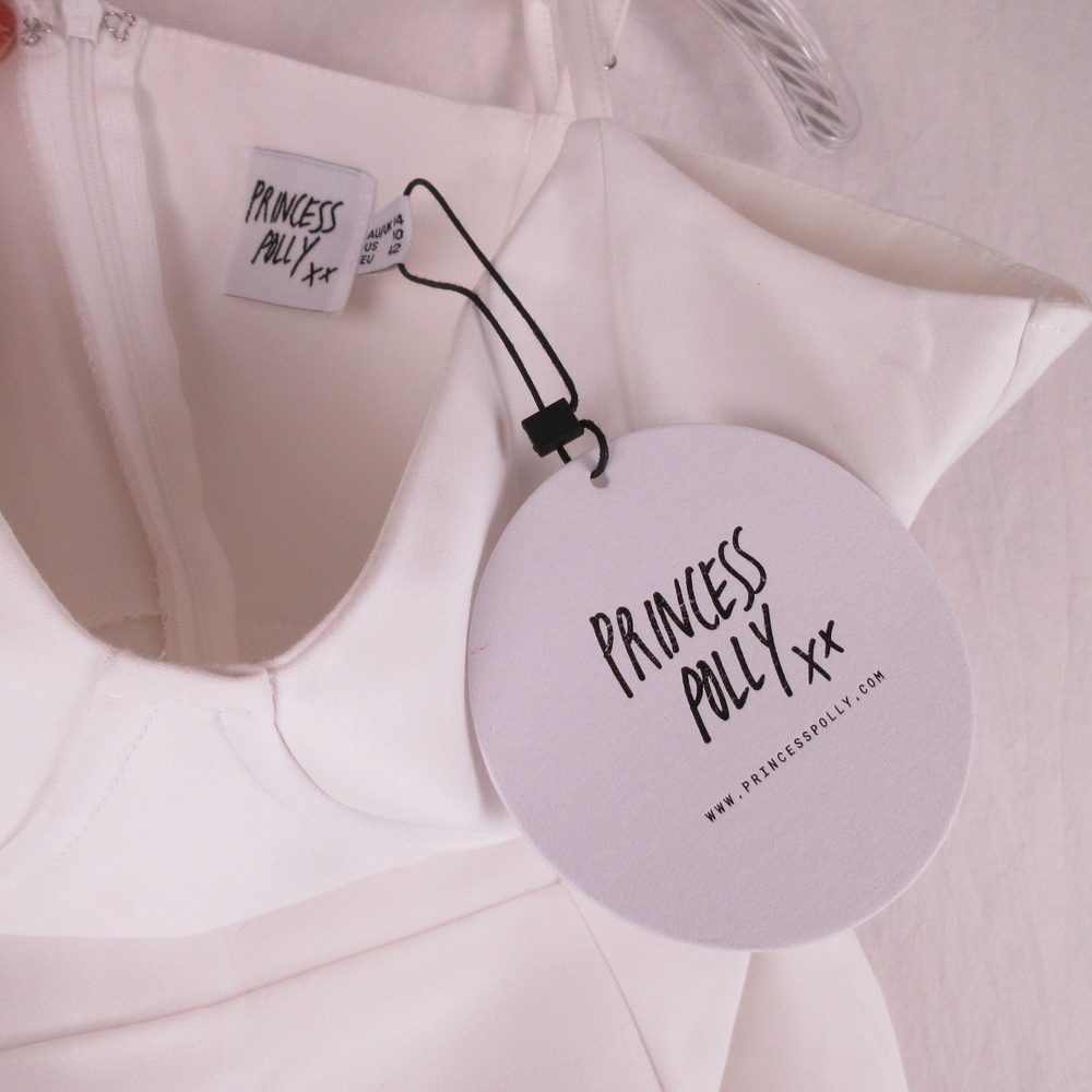 Princess Polly Novella White Bustier Mini Dress Size 10 Structured Corset A-Line - Picture 7 of 14